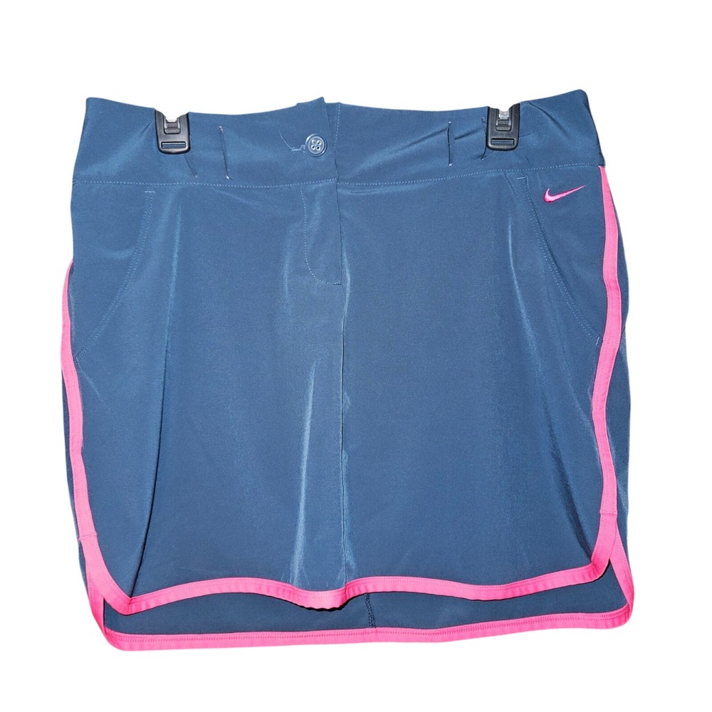 Nike Golf Tour Performance Dri-FIT Skort Navy Blue Pink Trim Womens Size 8